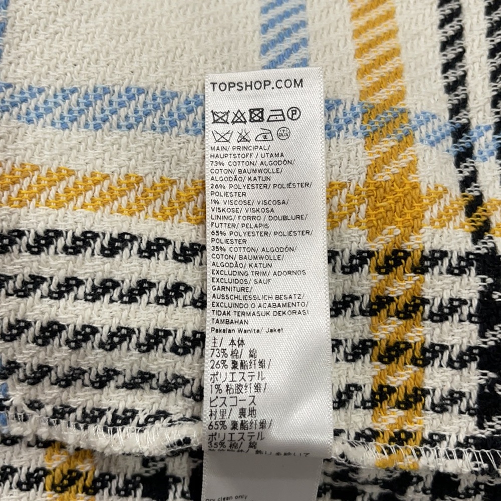 TOPSHOP Check Duster Coat Multicolor Size 6 NWOT - Picture 12 of 13